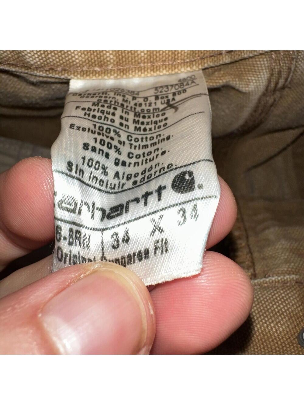 Carhartt VTG Double Knee Carpenter Pants USA B01 Brown Thrashed 34x34 Act 32x32 - Picture 13 of 16